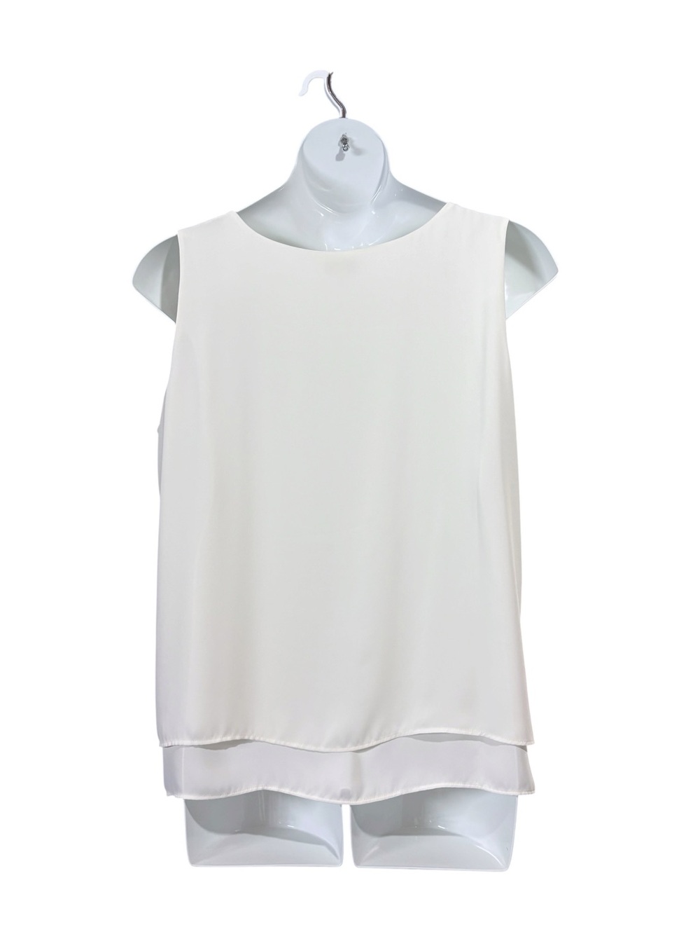 Laura, Size 18, Ivory Sleeveless V-Neck Blouse Double Layer - Picture 7 of 10